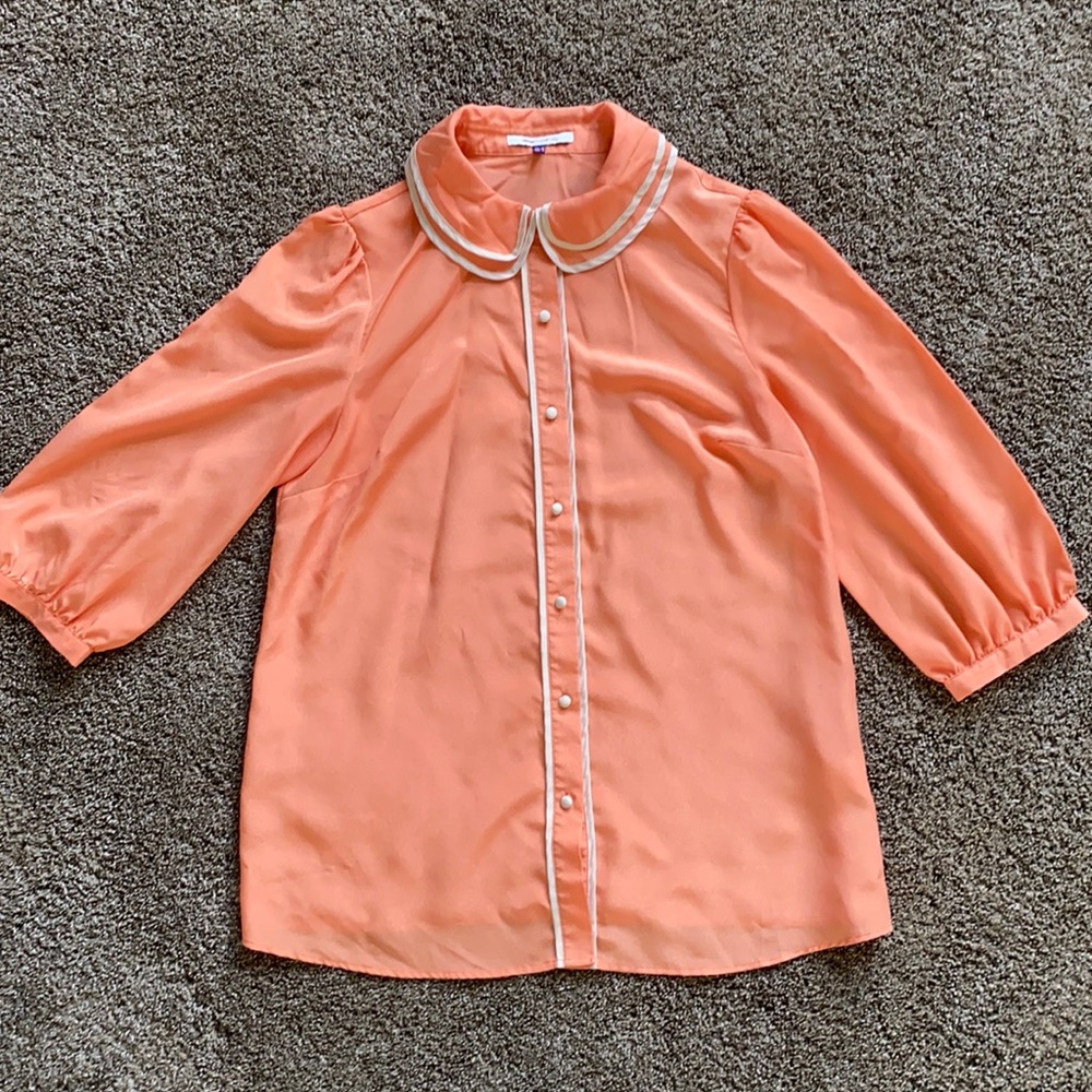 Maternity Button Up Collared Blouse Size 6 ASOS Maternity Salmon Color